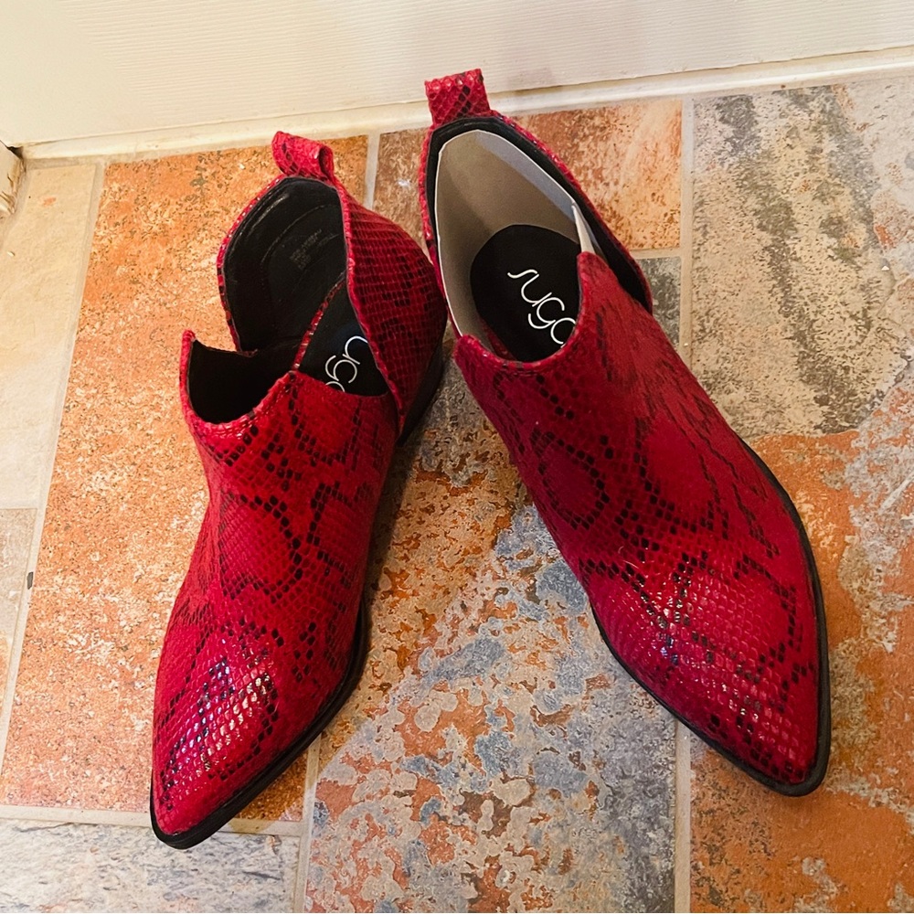 Nwot! Gorgeous Sugar Split Side Python Red & Blac… - image 6